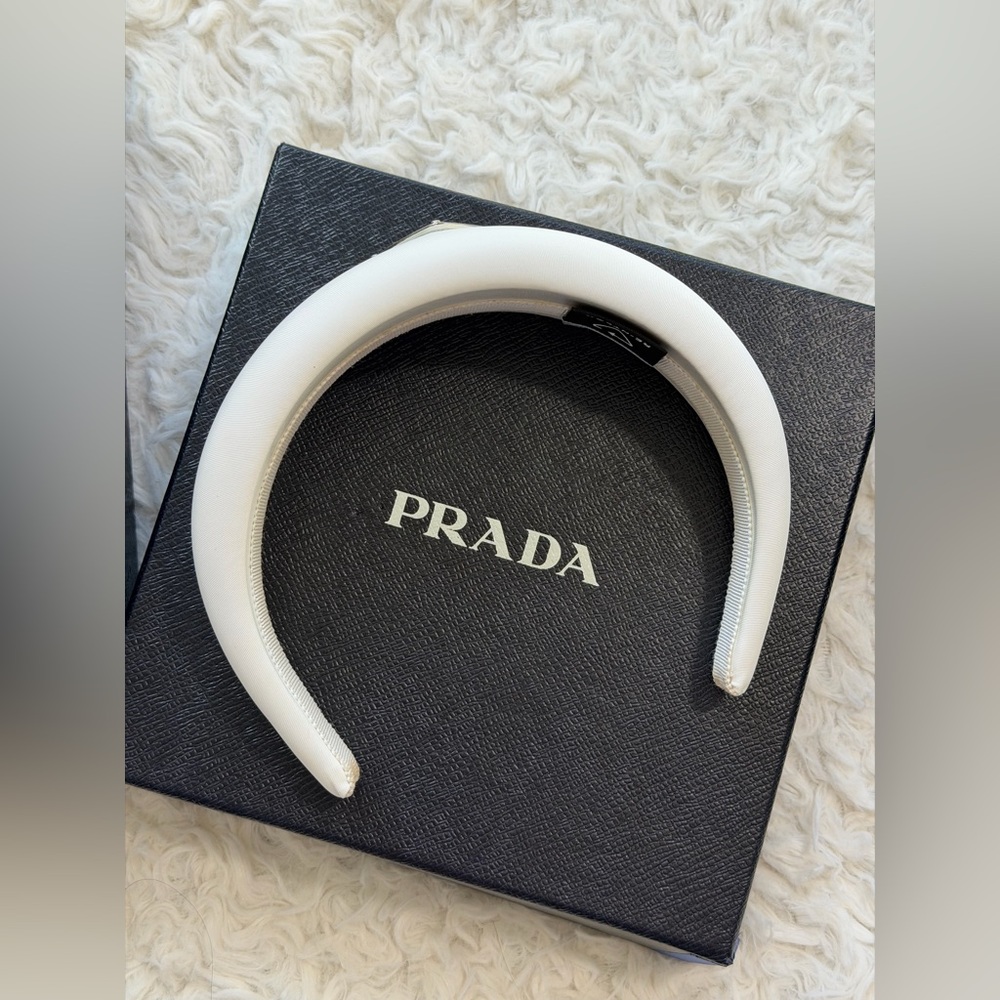 Authentic Prada White Re-Nylon Headband with full set - Picture 16 of 16